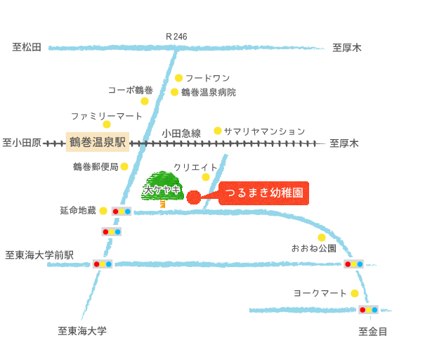 つるまき幼稚園　アクセスマップ　地図